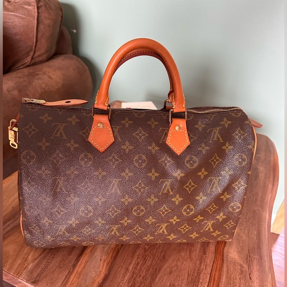 Louis Vuitton Speedy 35 Satchel Brown Monogram Bag AUTHENTIC REFURBED OLD “SD” - Picture 17 of 17